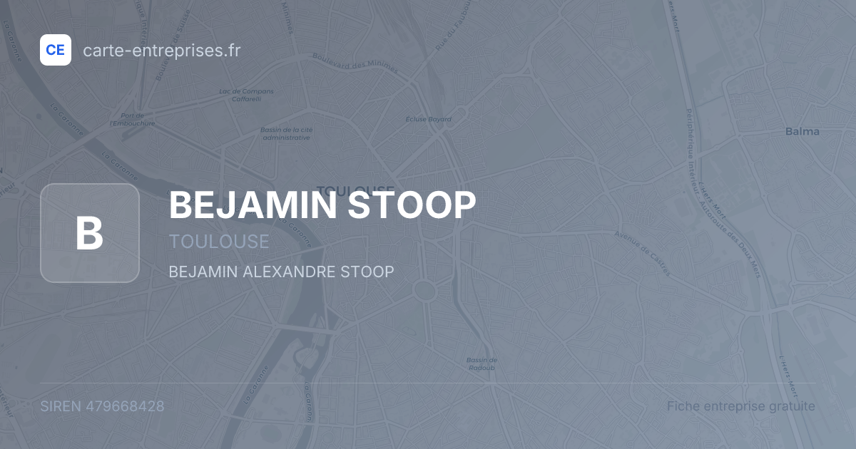 BEJAMIN STOOP — 479668428 — fiche entreprise