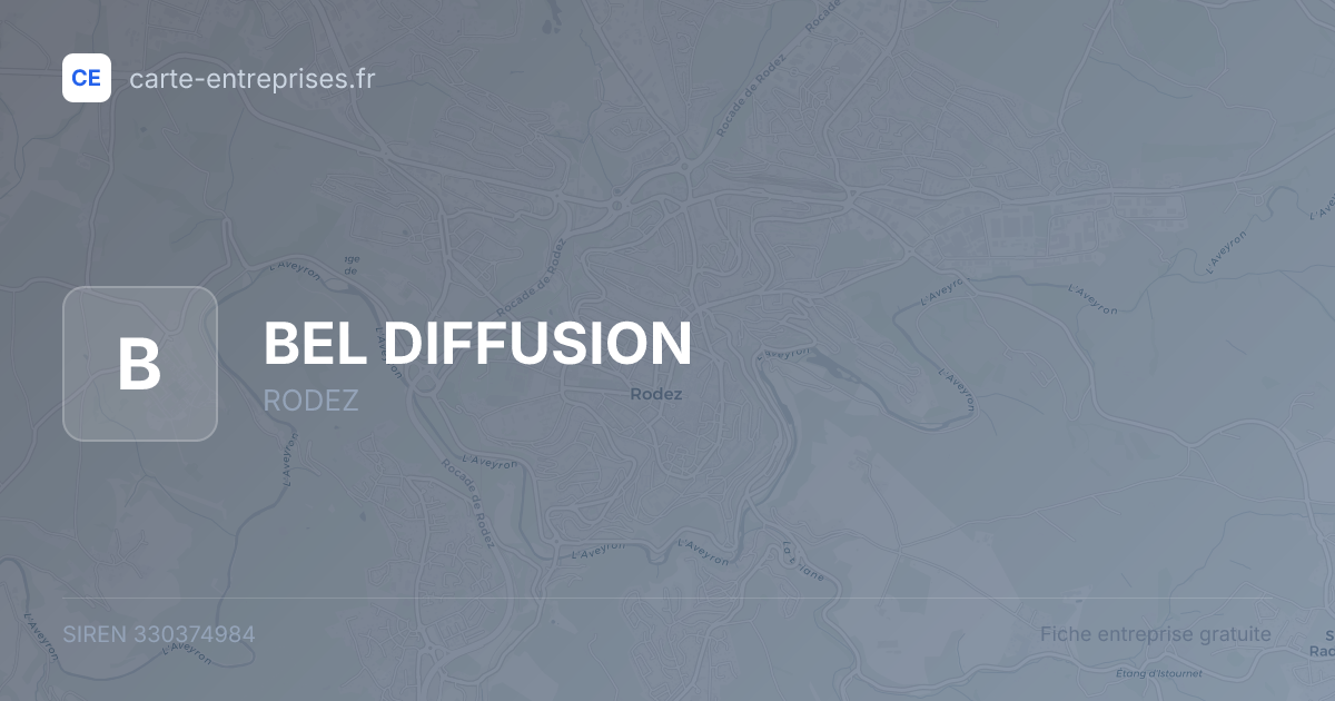 BEL DIFFUSION — 330374984 — fiche entreprise