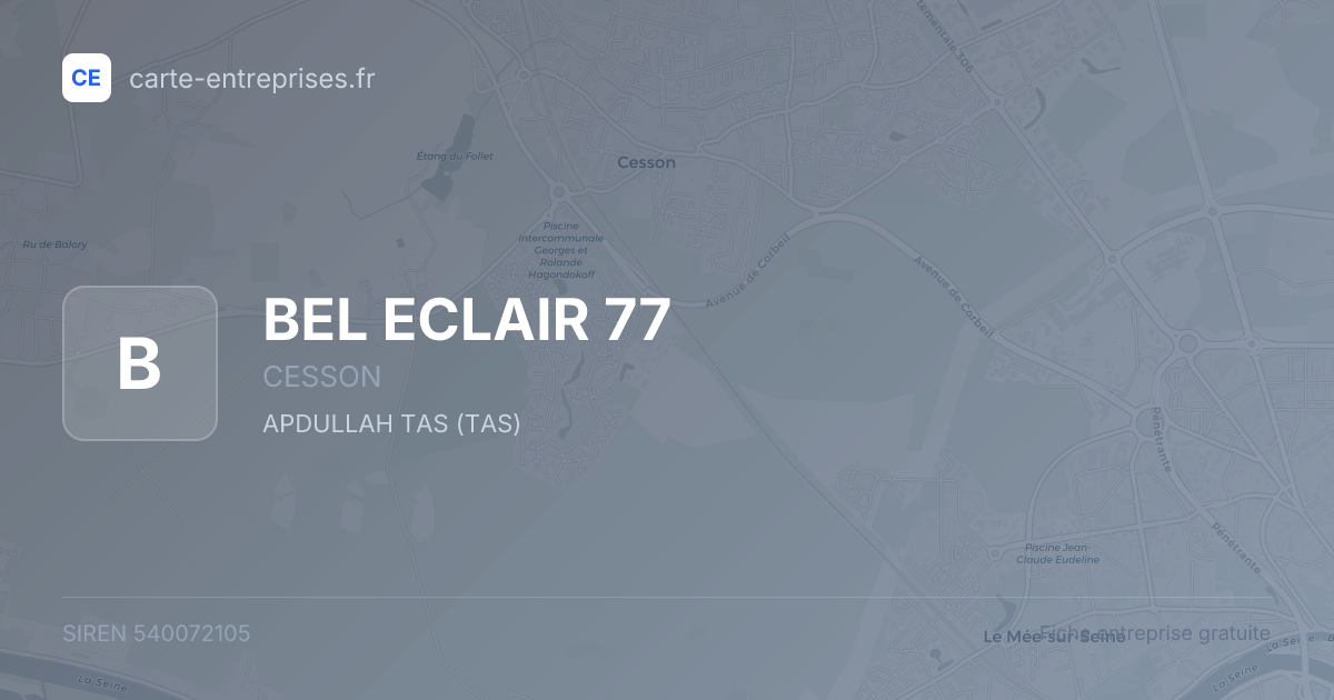 BEL ECLAIR 77 — 540072105 — fiche entreprise
