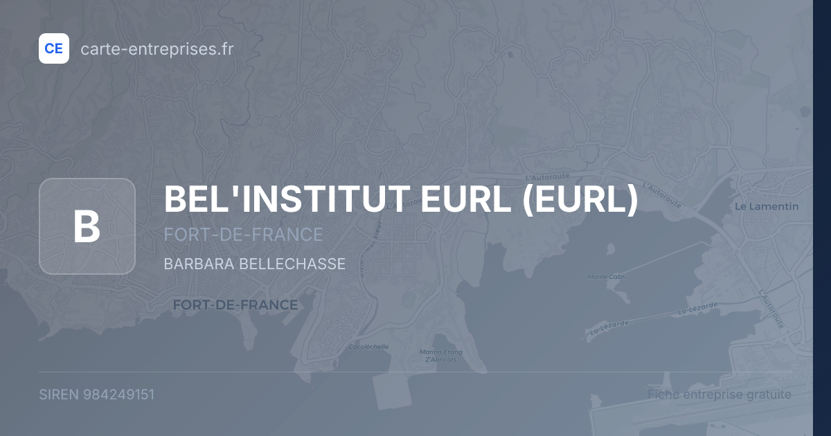 BEL'INSTITUT EURL (EURL) — 984249151 — fiche entreprise