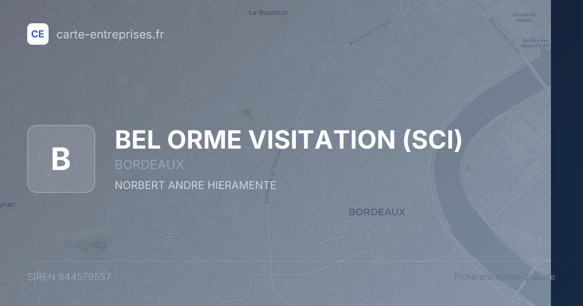 BEL ORME VISITATION (SCI) — 844579557 — fiche entreprise