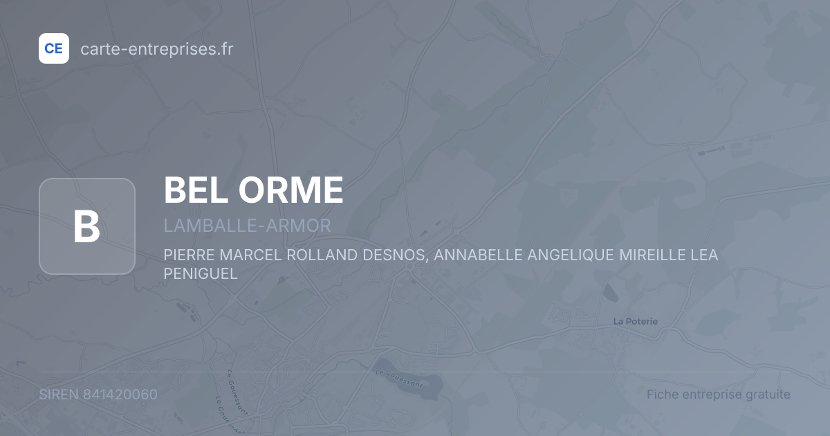 BEL ORME — 841420060 — fiche entreprise