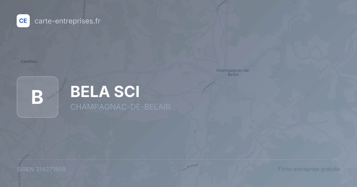 BELA SCI — 314271859 — fiche entreprise