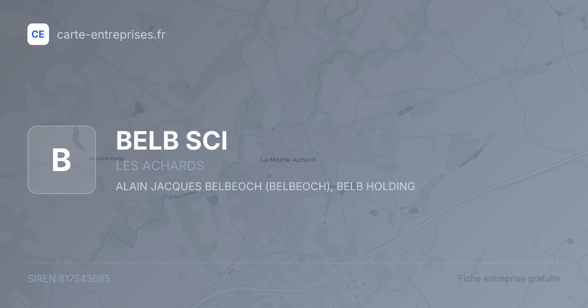 BELB SCI — 817543085 — fiche entreprise
