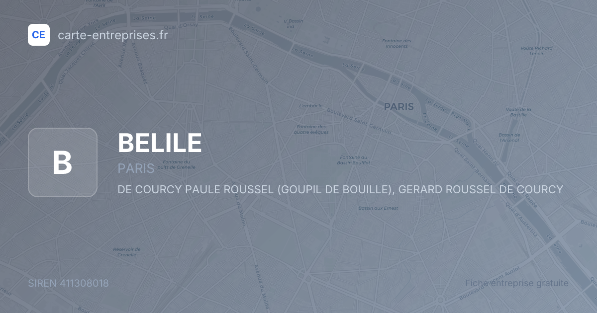 BELILE — 411308018 — fiche entreprise