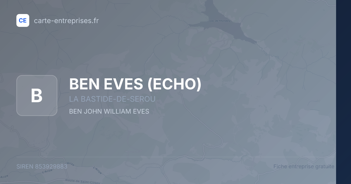 BEN EVES (ECHO) — 853929883 — fiche entreprise