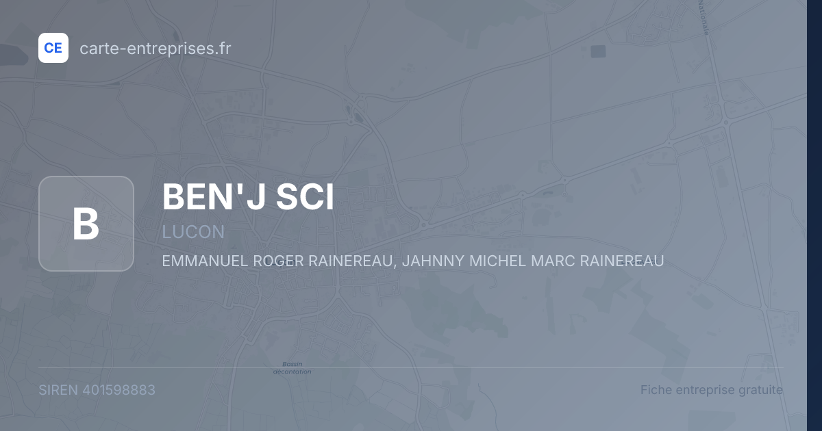 BEN'J SCI — 401598883 — fiche entreprise