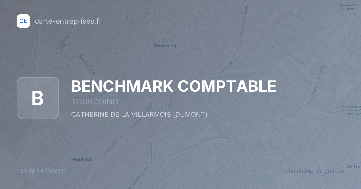 BENCHMARK COMPTABLE — 443169511 — fiche entreprise