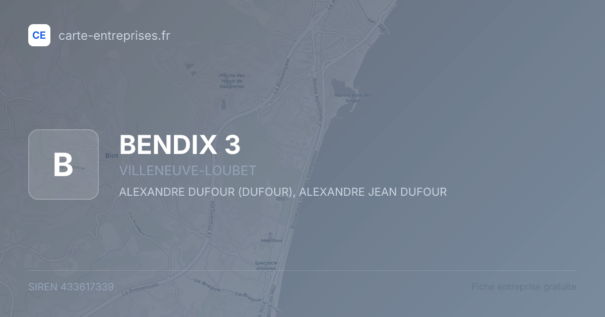 BENDIX 3 — 433617339 — fiche entreprise