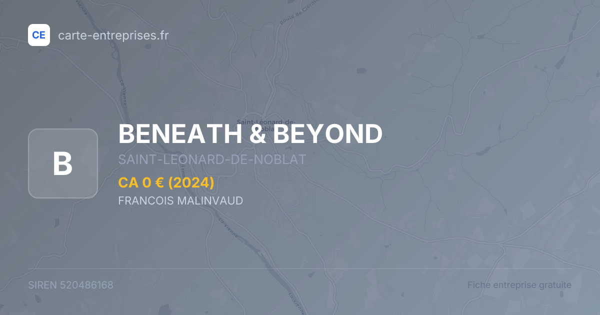 BENEATH & BEYOND — 520486168 — fiche entreprise