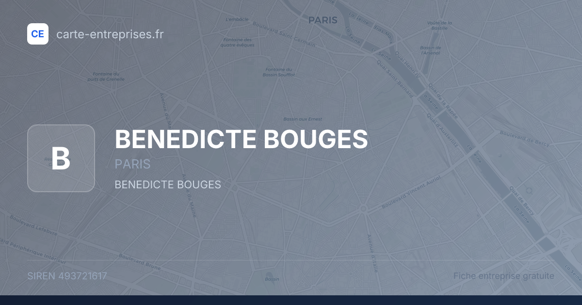BENEDICTE BOUGES — 493721617 — fiche entreprise