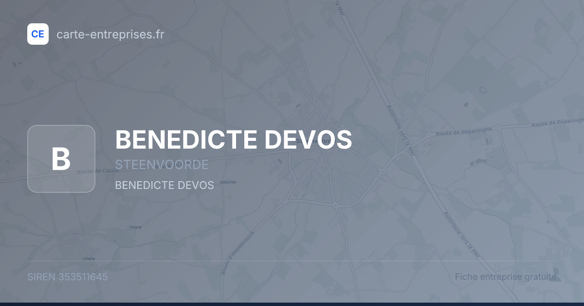 BENEDICTE DEVOS — 353511645 — fiche entreprise