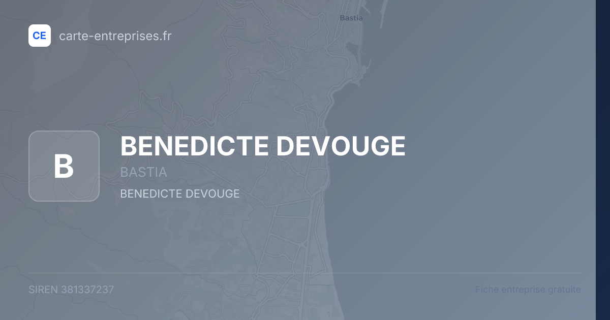 BENEDICTE DEVOUGE — 381337237 — fiche entreprise