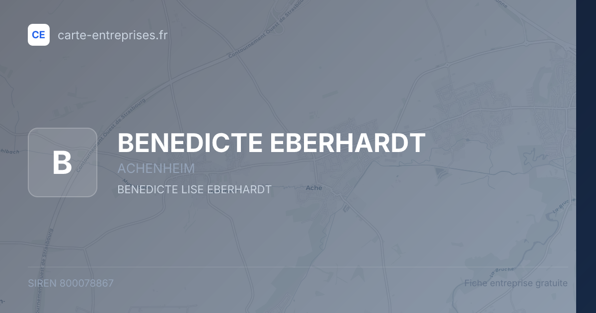 BENEDICTE EBERHARDT — 800078867 — fiche entreprise