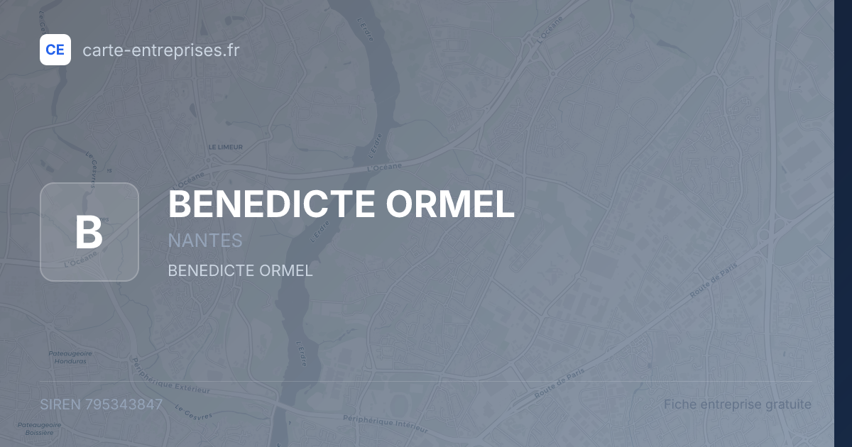 BENEDICTE ORMEL — 795343847 — fiche entreprise