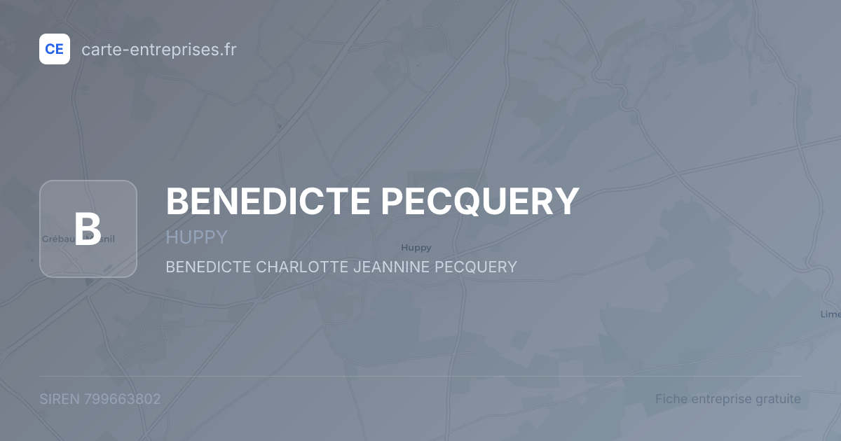 BENEDICTE PECQUERY — 799663802 — fiche entreprise