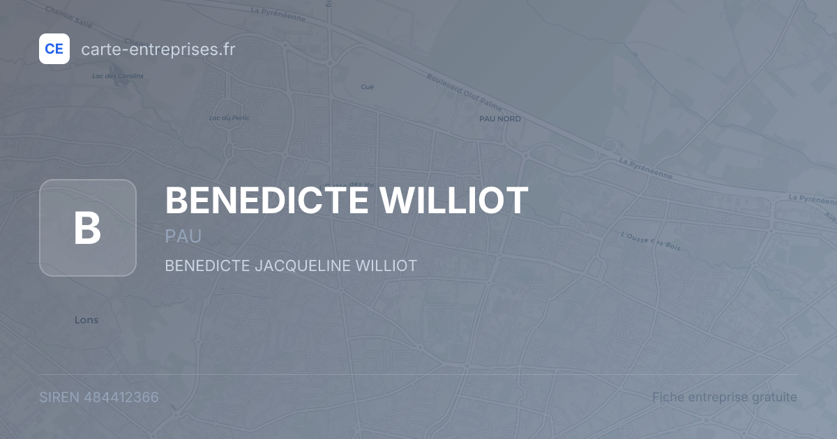 BENEDICTE WILLIOT — 484412366 — fiche entreprise