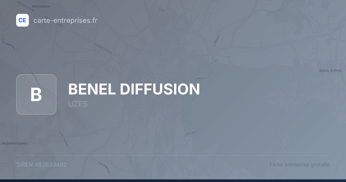 BENEL DIFFUSION — 482633492 — fiche entreprise
