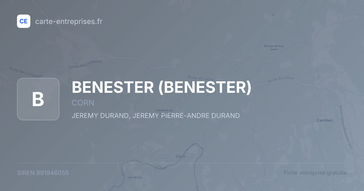BENESTER — 891946055 — fiche entreprise