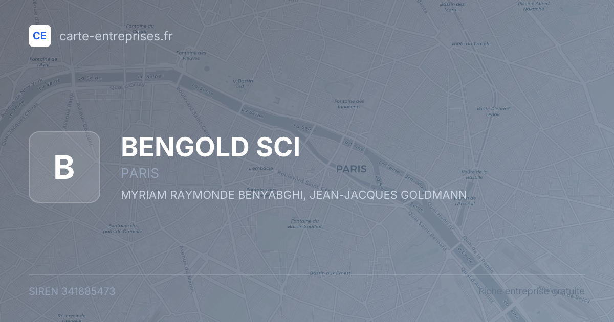 BENGOLD SCI — 341885473 — fiche entreprise