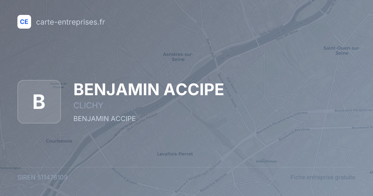 BENJAMIN ACCIPE — 511478109 — fiche entreprise