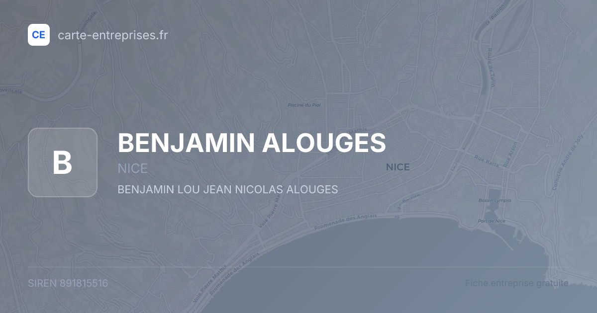 BENJAMIN ALOUGES — 891815516 — fiche entreprise