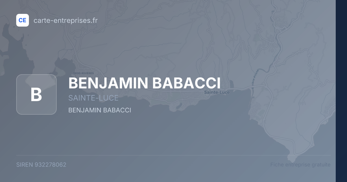 BENJAMIN BABACCI — 932278062 — fiche entreprise