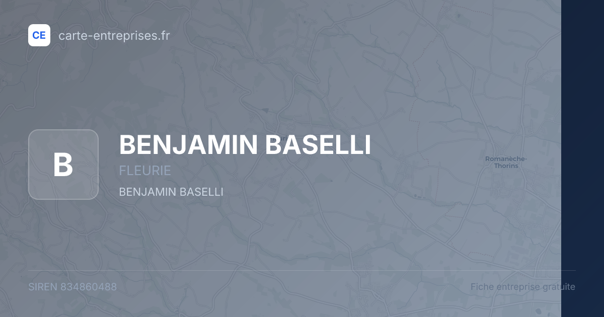 BENJAMIN BASELLI — 834860488 — fiche entreprise