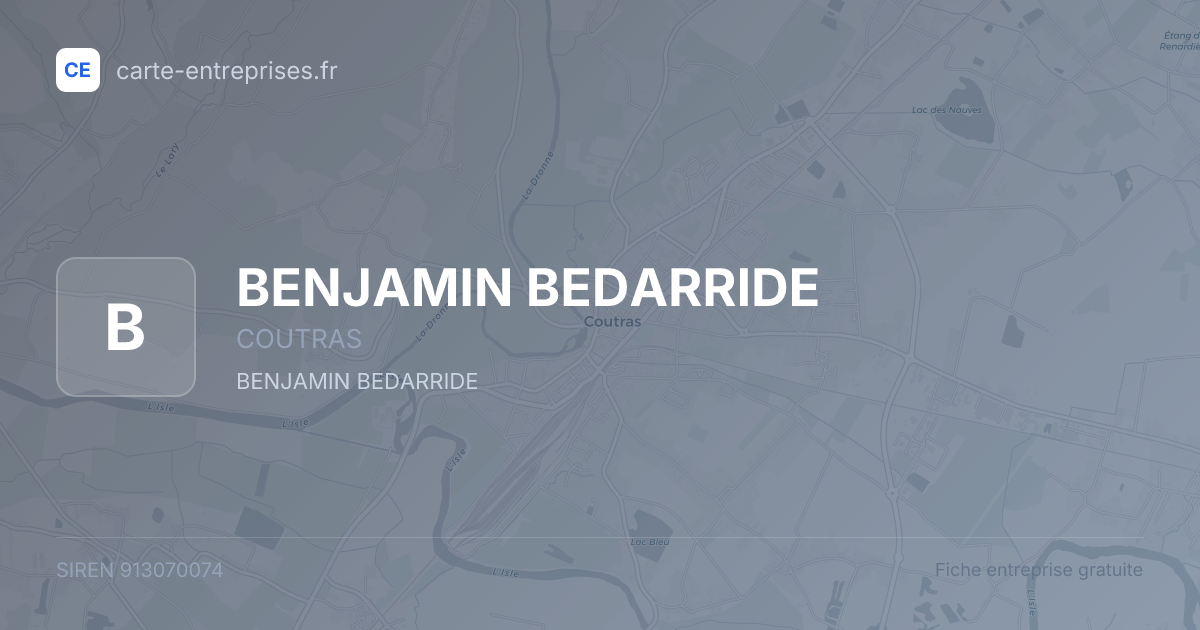 BENJAMIN BEDARRIDE — 913070074 — fiche entreprise