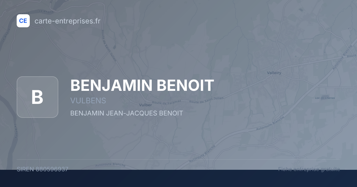 BENJAMIN BENOIT — 880596937 — fiche entreprise