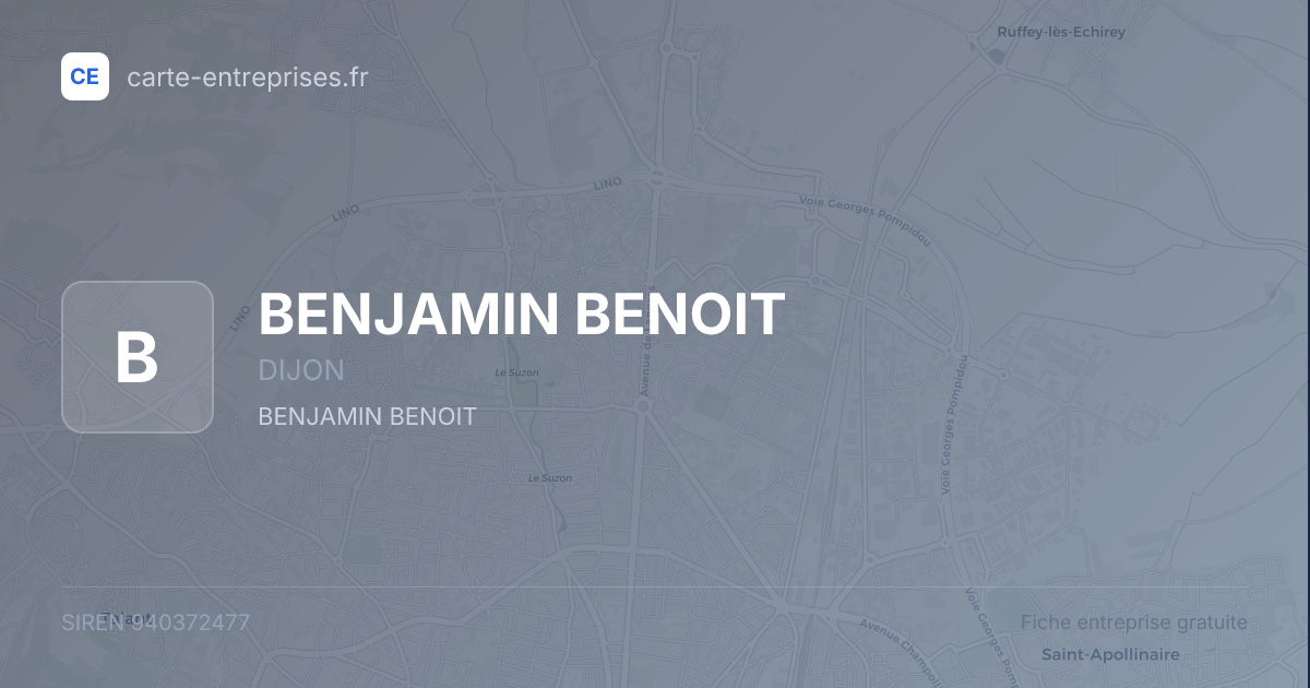 BENJAMIN BENOIT — 940372477 — fiche entreprise