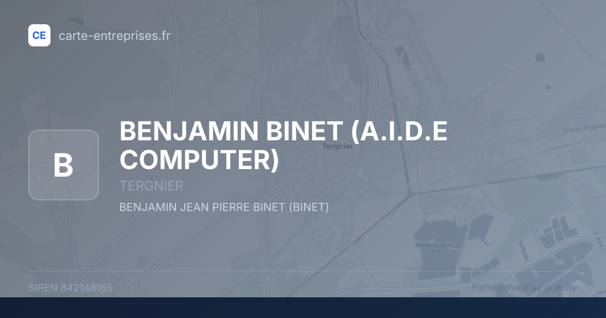 BENJAMIN BINET (A.I.D.E COMPUTER) — 842148165 — fiche entreprise