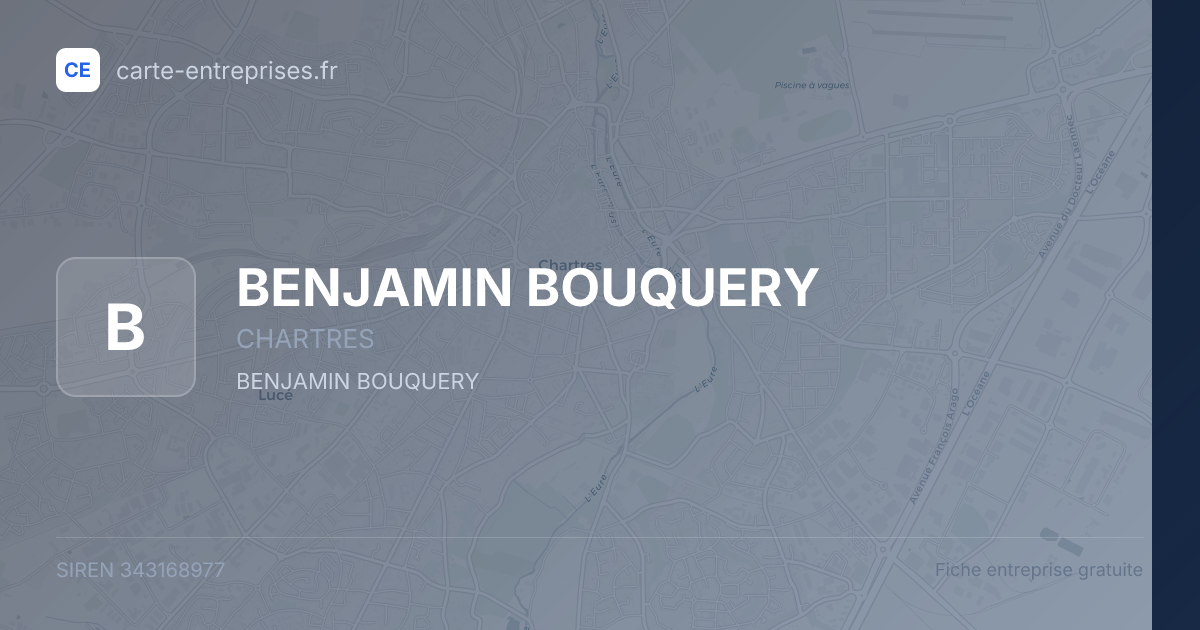 BENJAMIN BOUQUERY — 343168977 — fiche entreprise