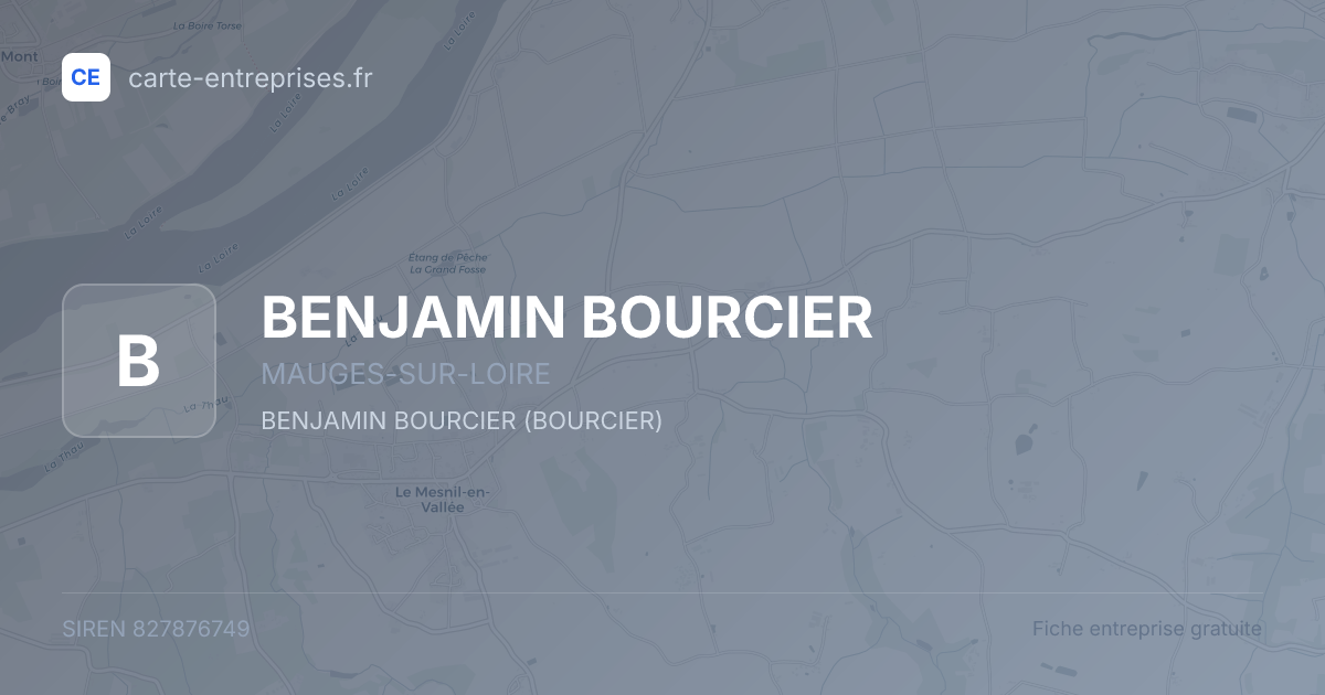 BENJAMIN BOURCIER — 827876749 — fiche entreprise
