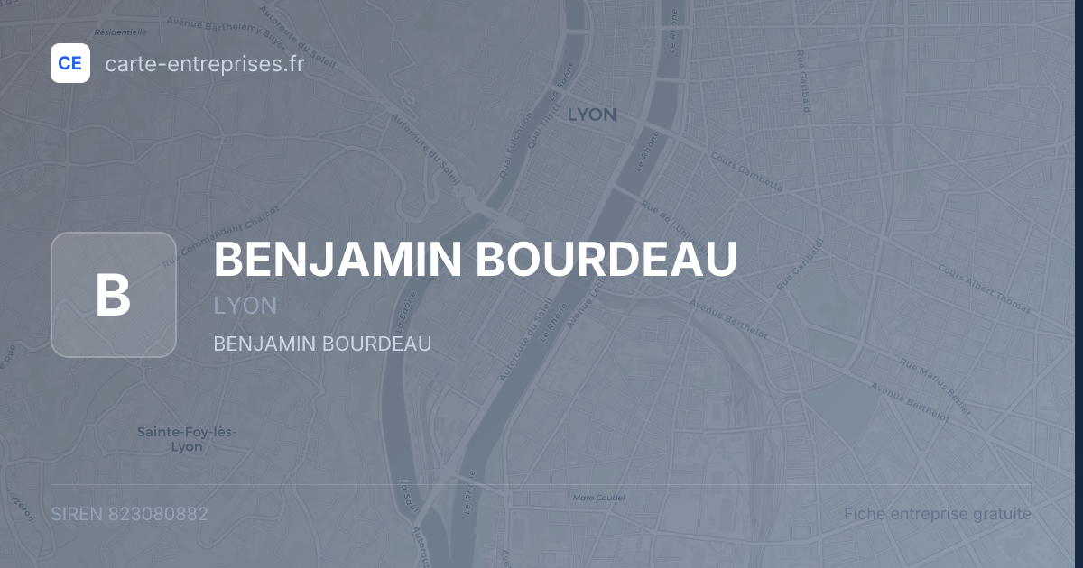 BENJAMIN BOURDEAU — 823080882 — fiche entreprise