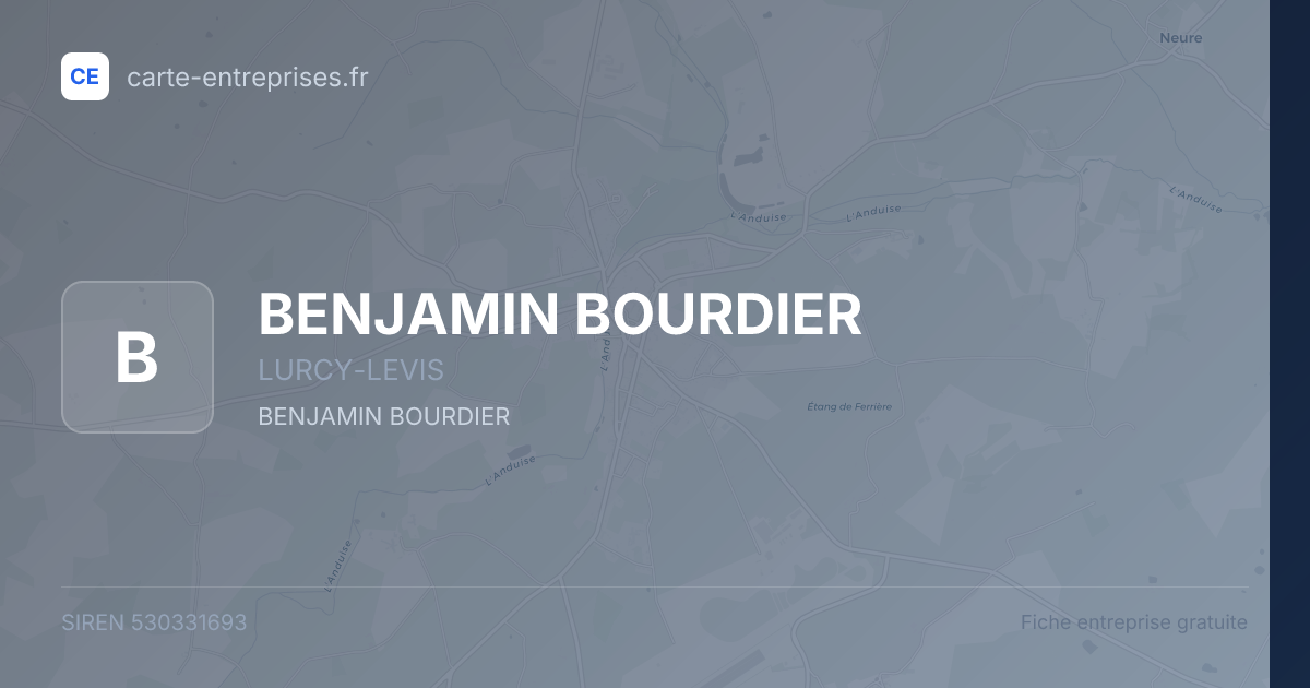 BENJAMIN BOURDIER — 530331693 — fiche entreprise