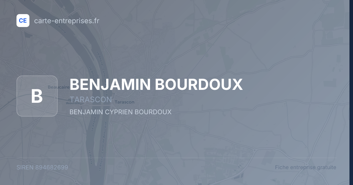 BENJAMIN BOURDOUX — 894682699 — fiche entreprise