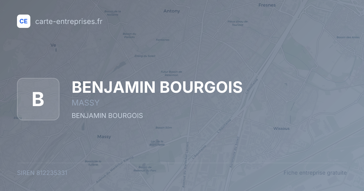 BENJAMIN BOURGOIS — 812235331 — fiche entreprise