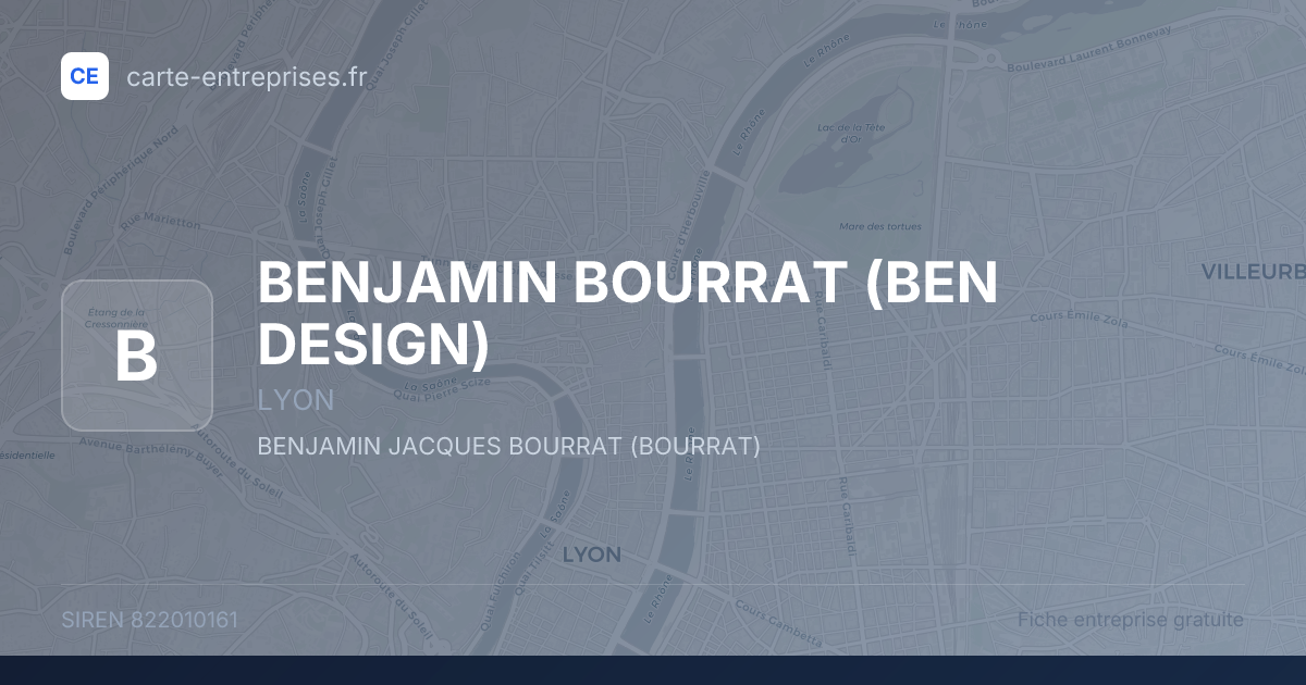 BENJAMIN BOURRAT (BEN DESIGN) — 822010161 — fiche entreprise