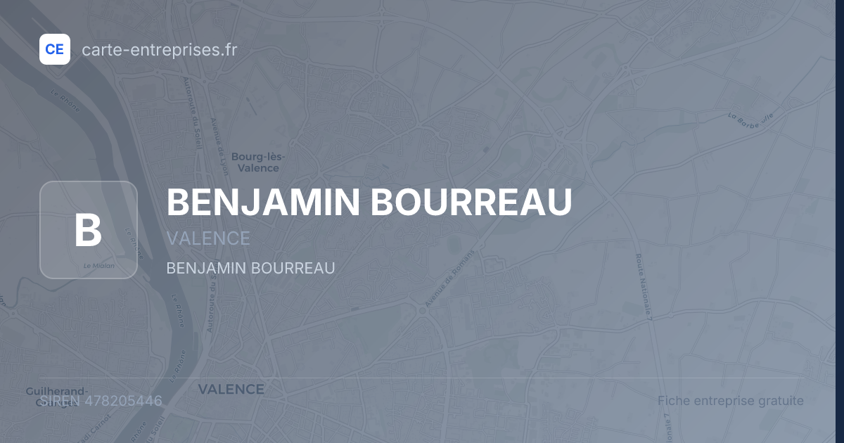 BENJAMIN BOURREAU — 478205446 — fiche entreprise