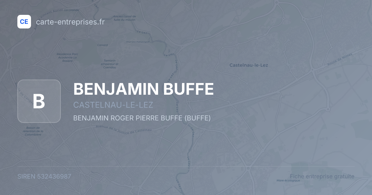 BENJAMIN BUFFE — 532436987 — fiche entreprise