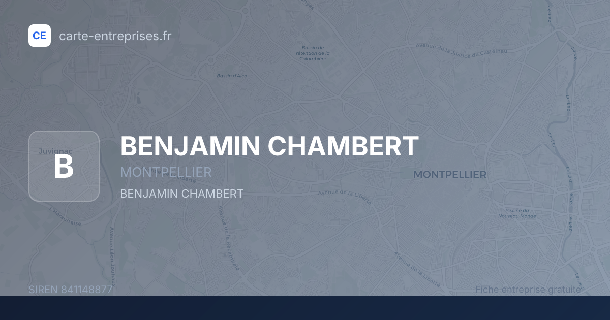 BENJAMIN CHAMBERT — 841148877 — fiche entreprise