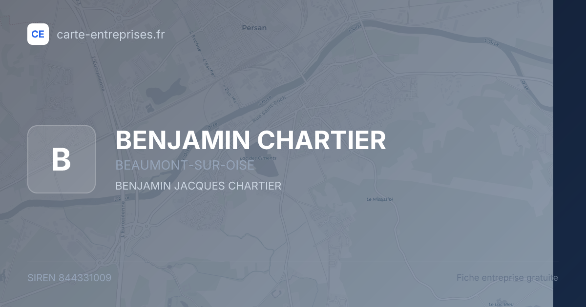 BENJAMIN CHARTIER — 844331009 — fiche entreprise