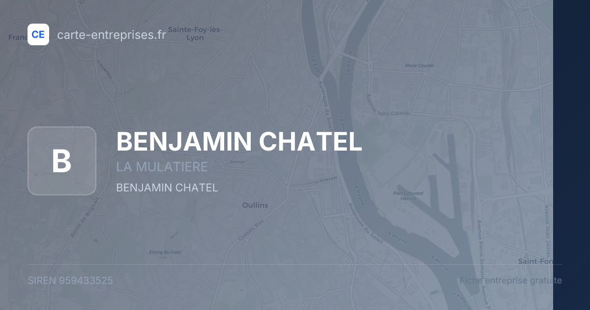 BENJAMIN CHATEL — 959433525 — fiche entreprise