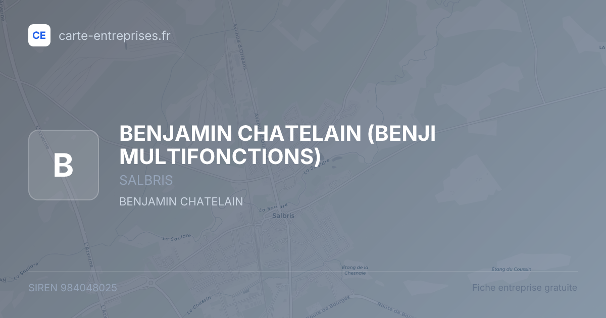 BENJAMIN CHATELAIN (BENJI MULTIFONCTIONS) — 984048025 — fiche entreprise
