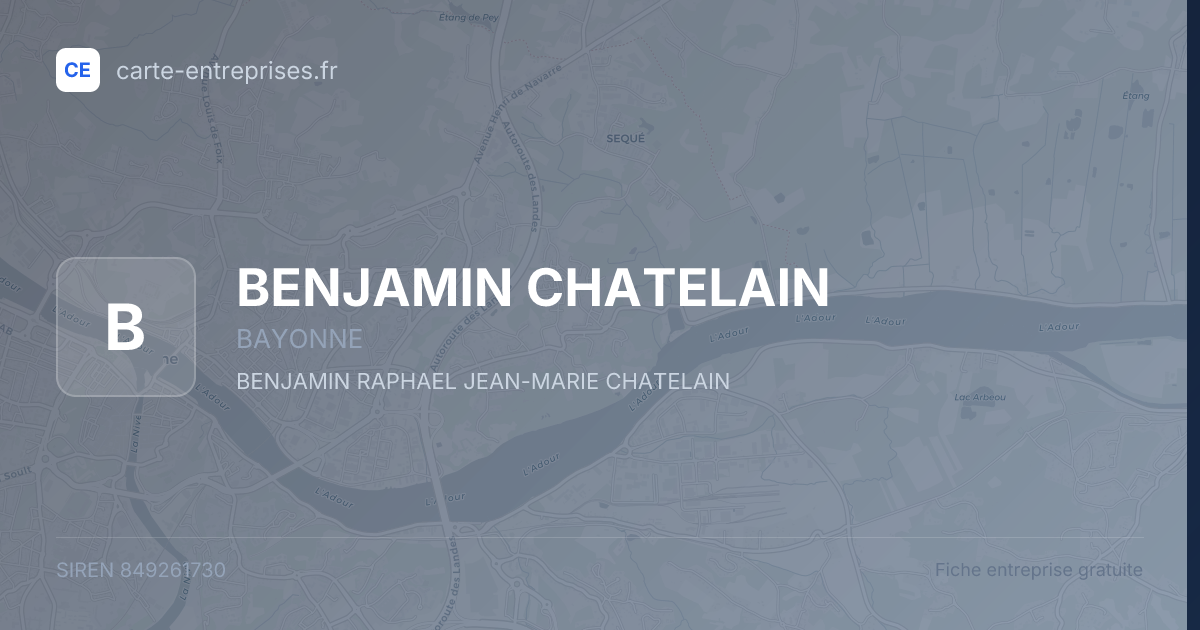 BENJAMIN CHATELAIN — 849261730 — fiche entreprise