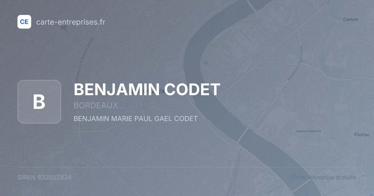 BENJAMIN CODET — 832852834 — fiche entreprise