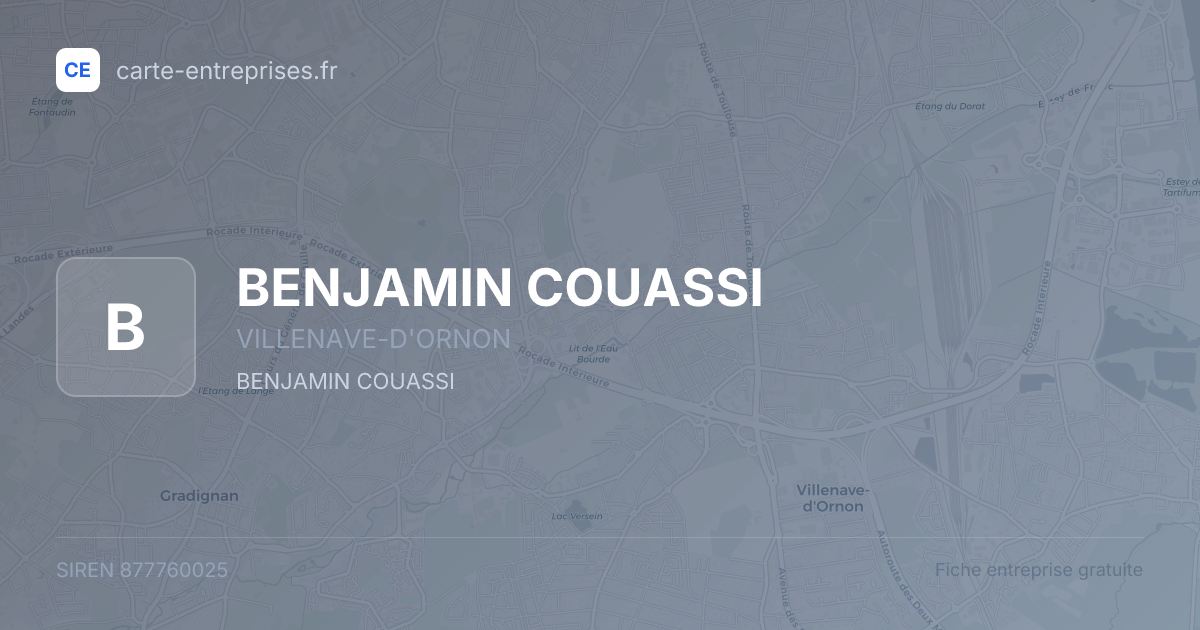 BENJAMIN COUASSI — 877760025 — fiche entreprise