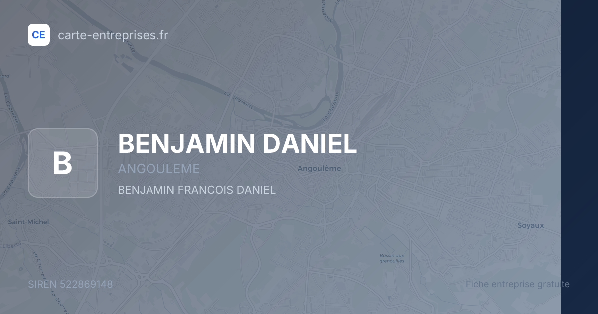 BENJAMIN DANIEL — 522869148 — fiche entreprise