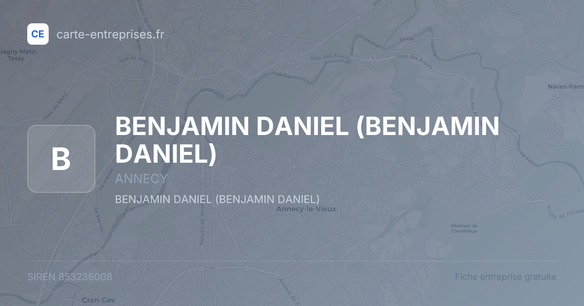 BENJAMIN DANIEL — 853236008 — fiche entreprise